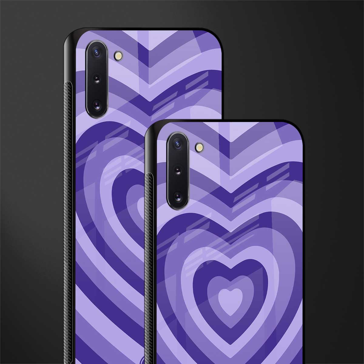 y2k purple hearts aesthetic glass case for samsung galaxy note 10 image-2