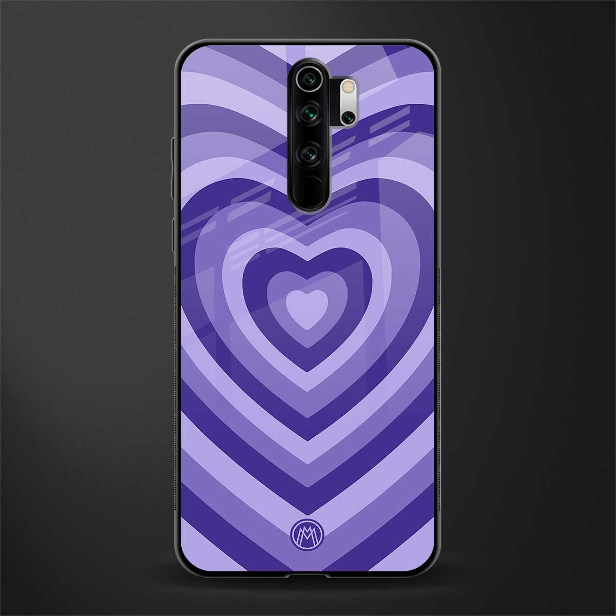 y2k purple hearts aesthetic glass case for redmi note 8 pro image