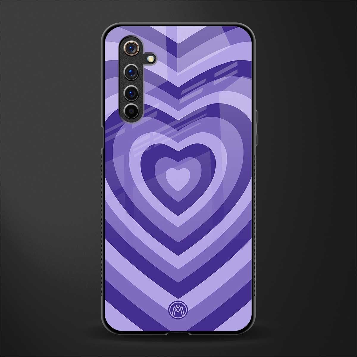 y2k purple hearts aesthetic glass case for realme 6i image