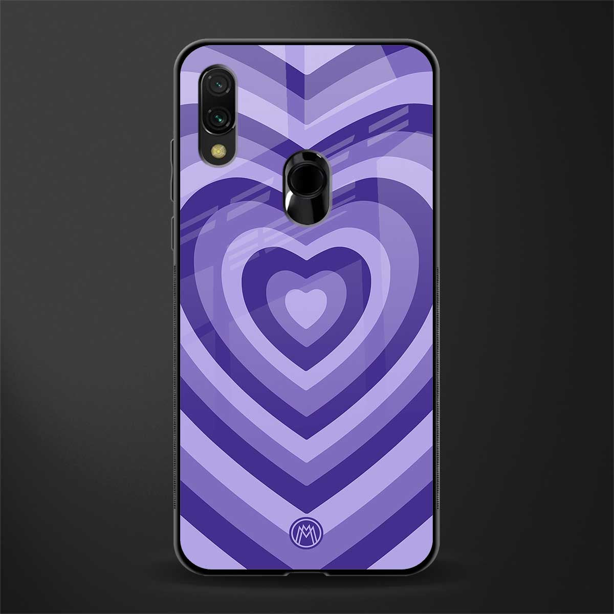 y2k purple hearts aesthetic glass case for redmi y3 image