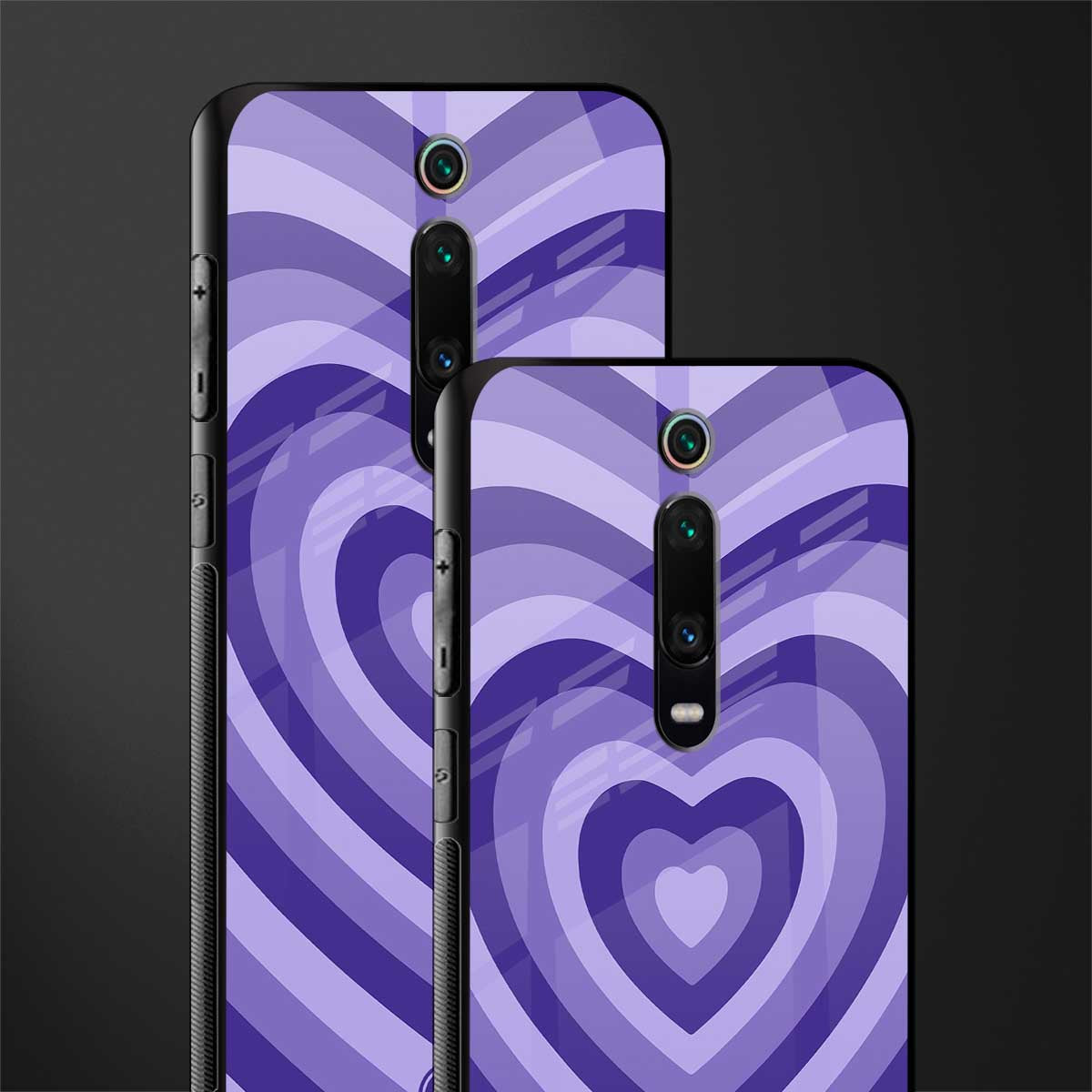 y2k purple hearts aesthetic glass case for redmi k20 image-2