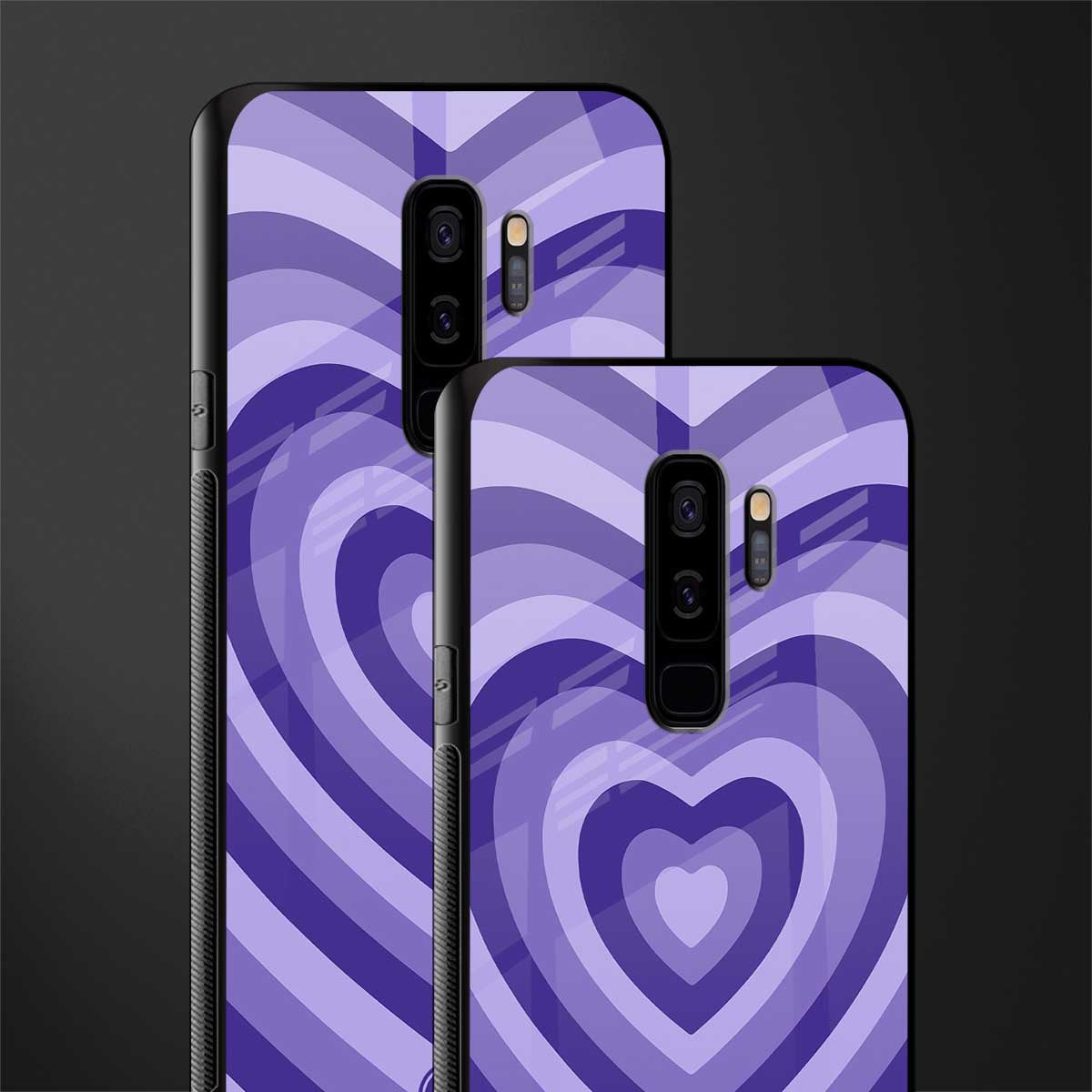 y2k purple hearts aesthetic glass case for samsung galaxy s9 plus image-2