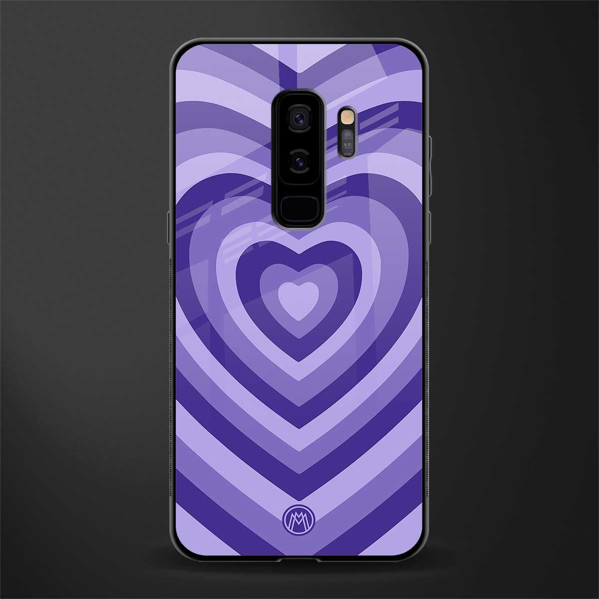 y2k purple hearts aesthetic glass case for samsung galaxy s9 plus image