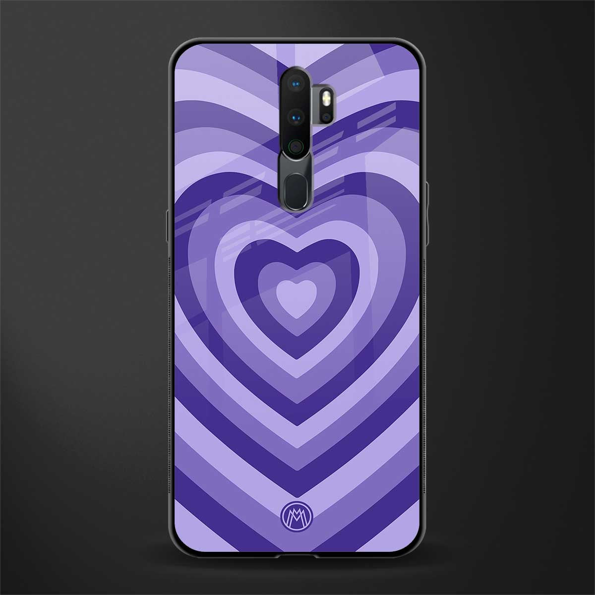 y2k purple hearts aesthetic glass case for oppo a5 2020 image