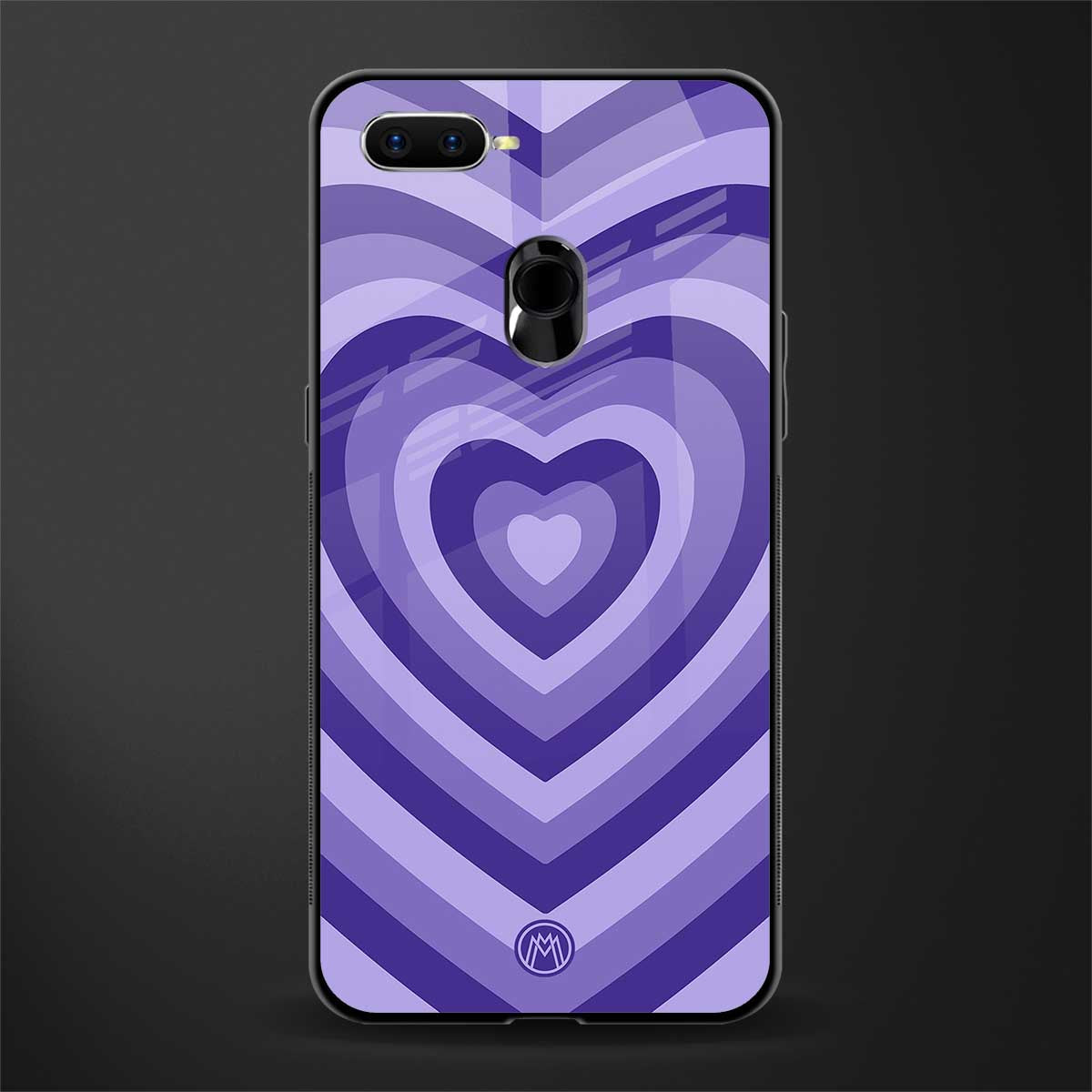 y2k purple hearts aesthetic glass case for oppo a5s image