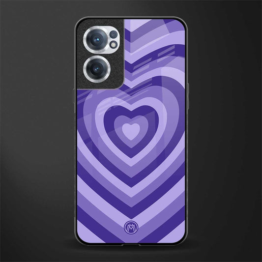 y2k purple hearts aesthetic glass case for oneplus nord ce 2 5g image