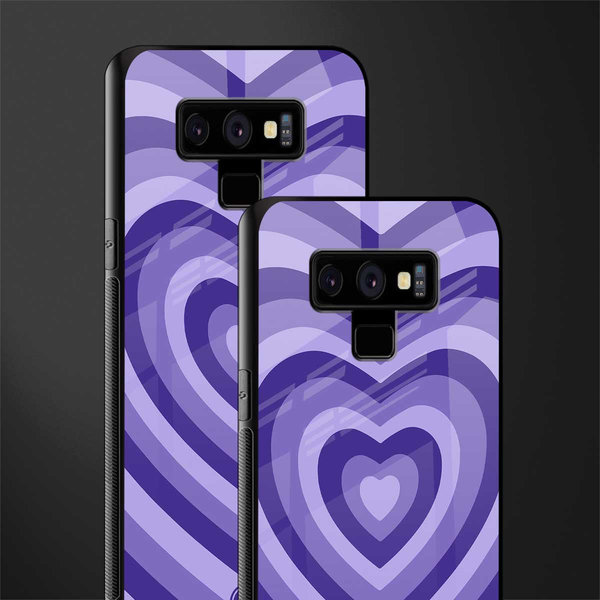 y2k purple hearts aesthetic glass case for samsung galaxy note 9 image-2