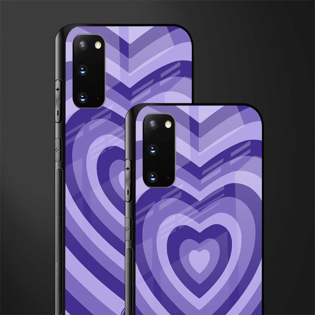 y2k purple hearts aesthetic glass case for samsung galaxy s20 image-2