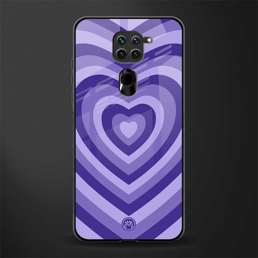y2k purple hearts aesthetic glass case for redmi note 9 image