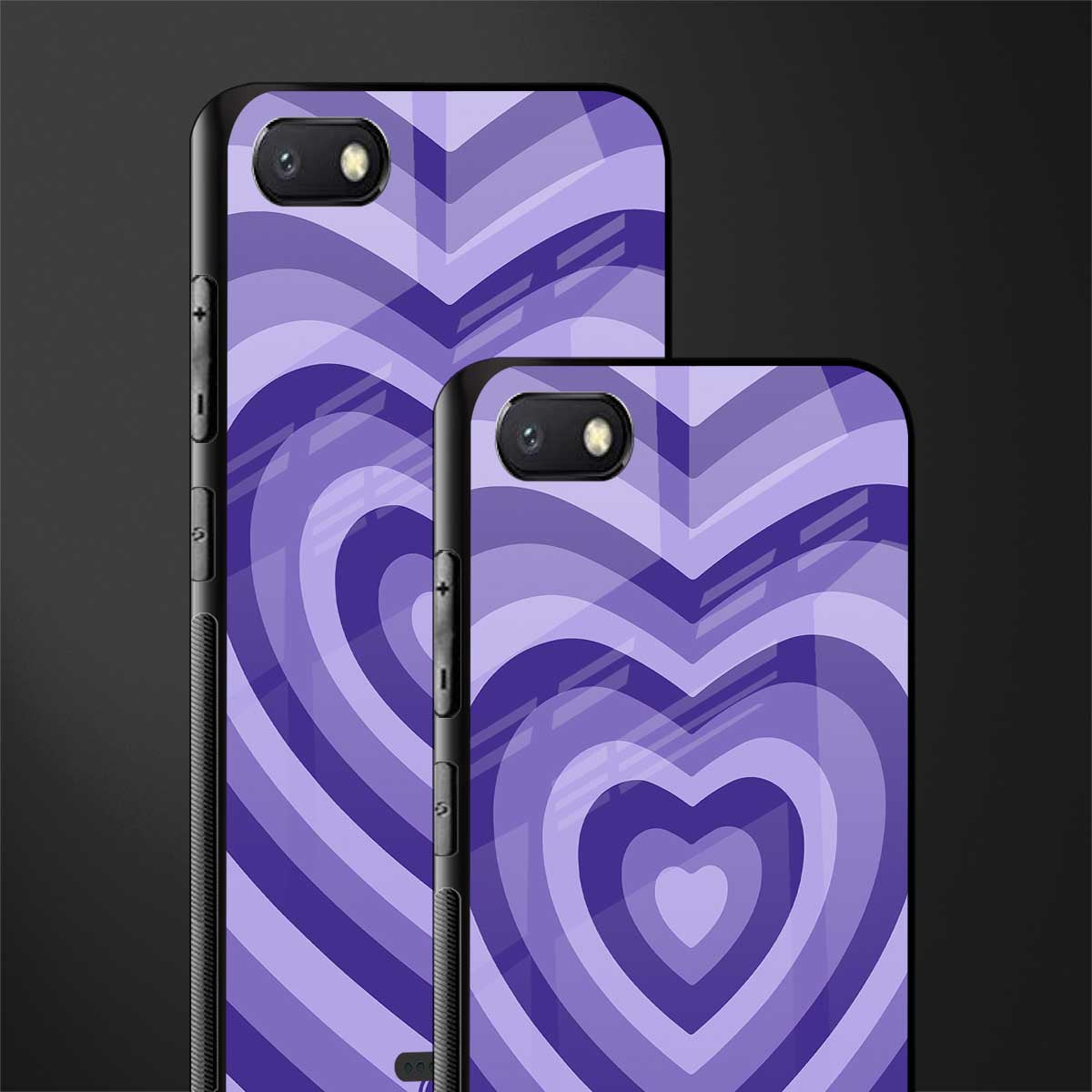 y2k purple hearts aesthetic glass case for redmi 6a image-2