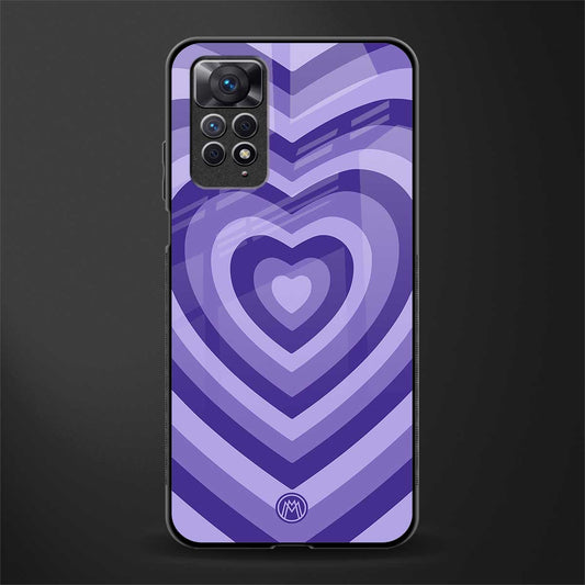 y2k purple hearts aesthetic glass case for redmi note 11 image