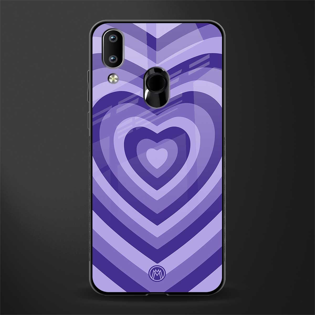 y2k purple hearts aesthetic glass case for vivo y91 image