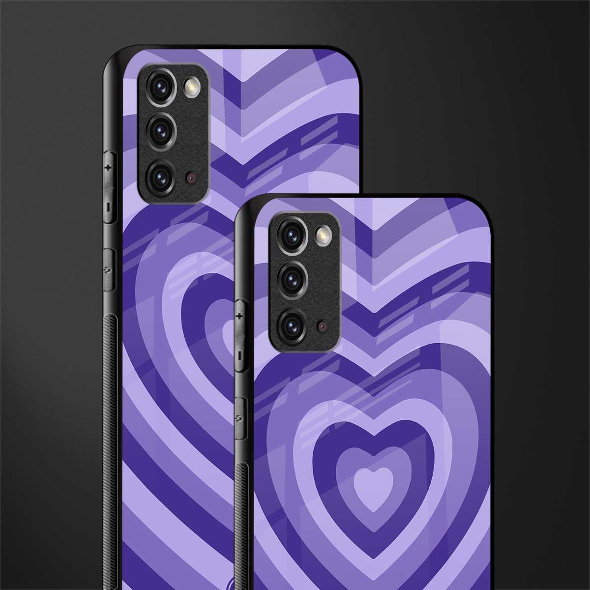 y2k purple hearts aesthetic glass case for samsung galaxy note 20 image-2