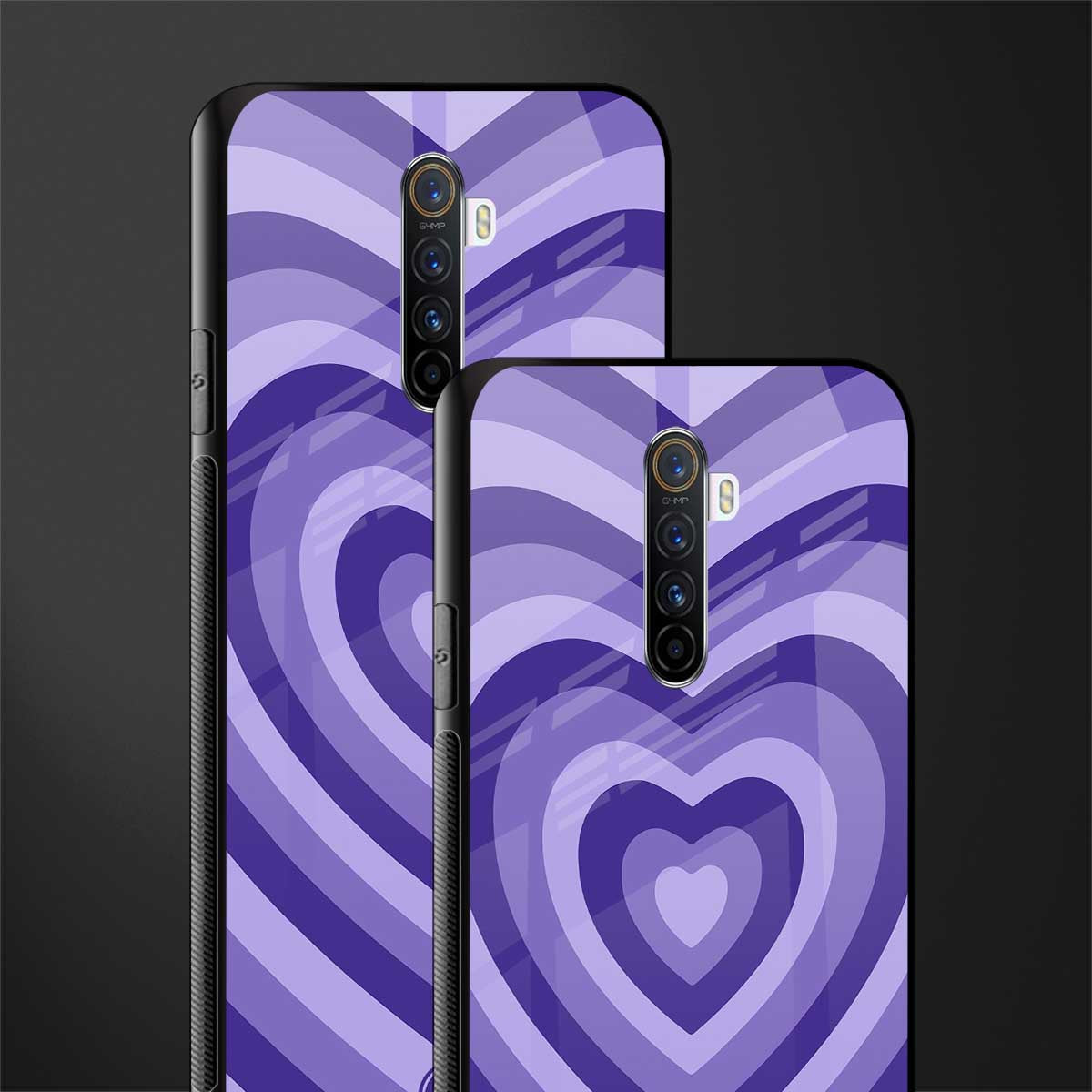 y2k purple hearts aesthetic glass case for realme x2 pro image-2