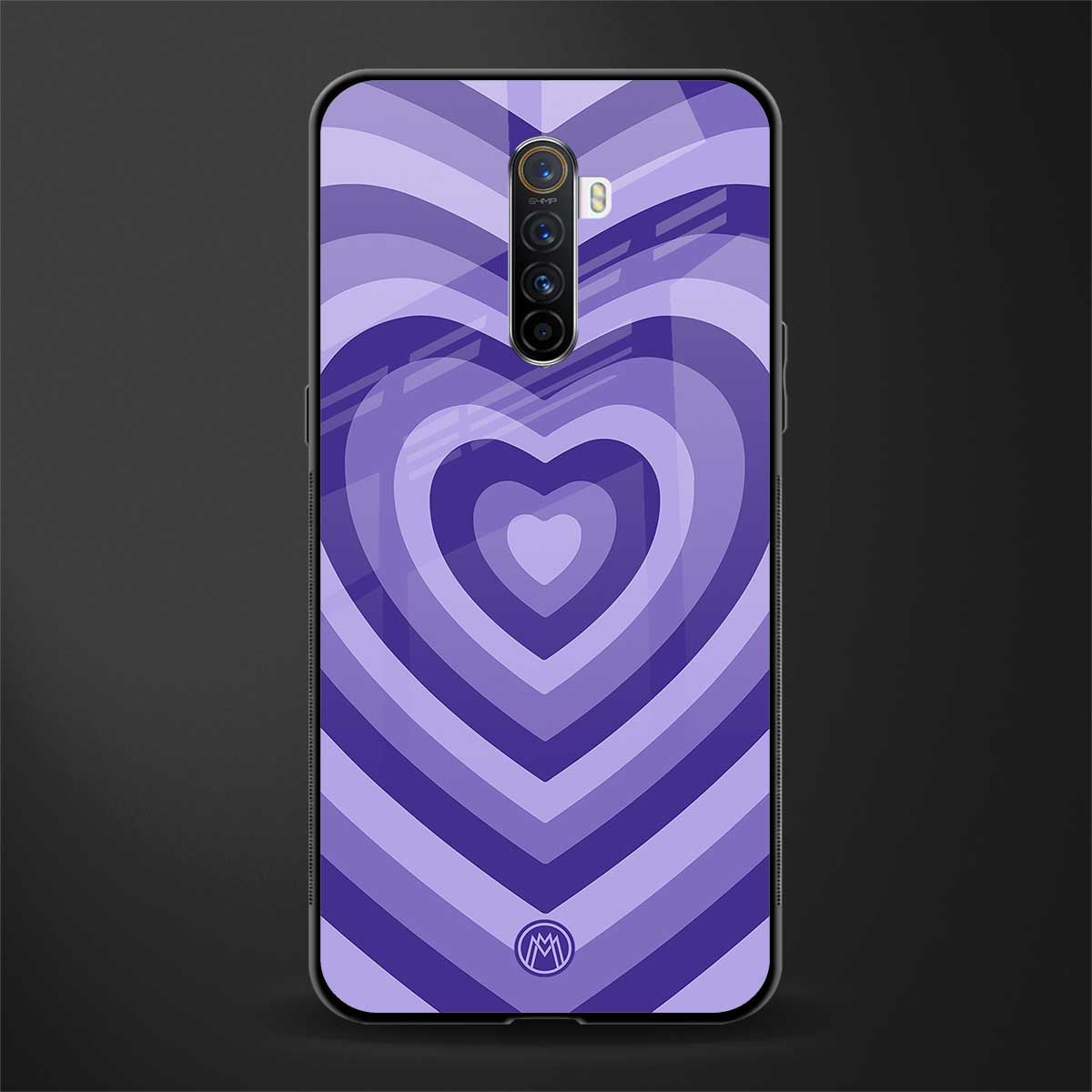 y2k purple hearts aesthetic glass case for realme x2 pro image