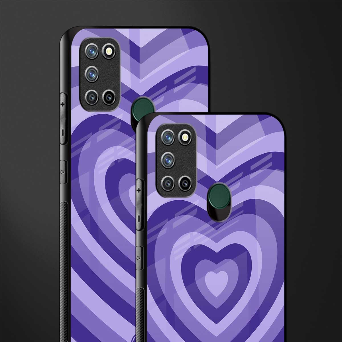 y2k purple hearts aesthetic glass case for realme 7i image-2