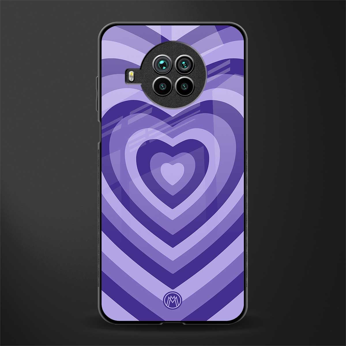 y2k purple hearts aesthetic glass case for mi 10i image
