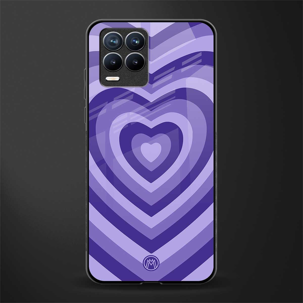 y2k purple hearts aesthetic glass case for realme 8 4g image