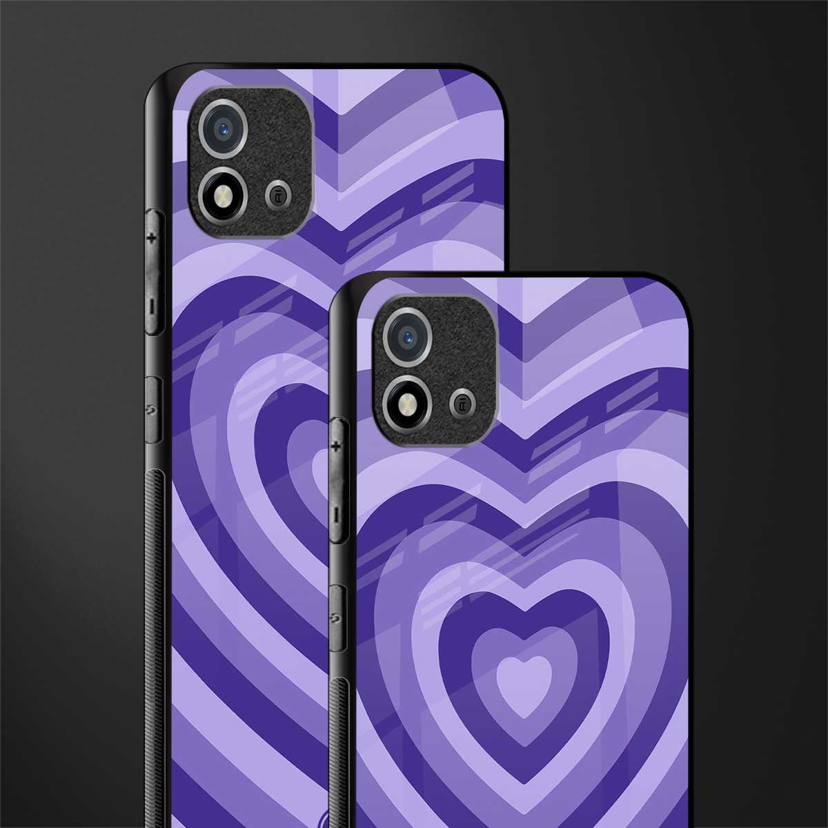 y2k purple hearts aesthetic glass case for realme c20 image-2