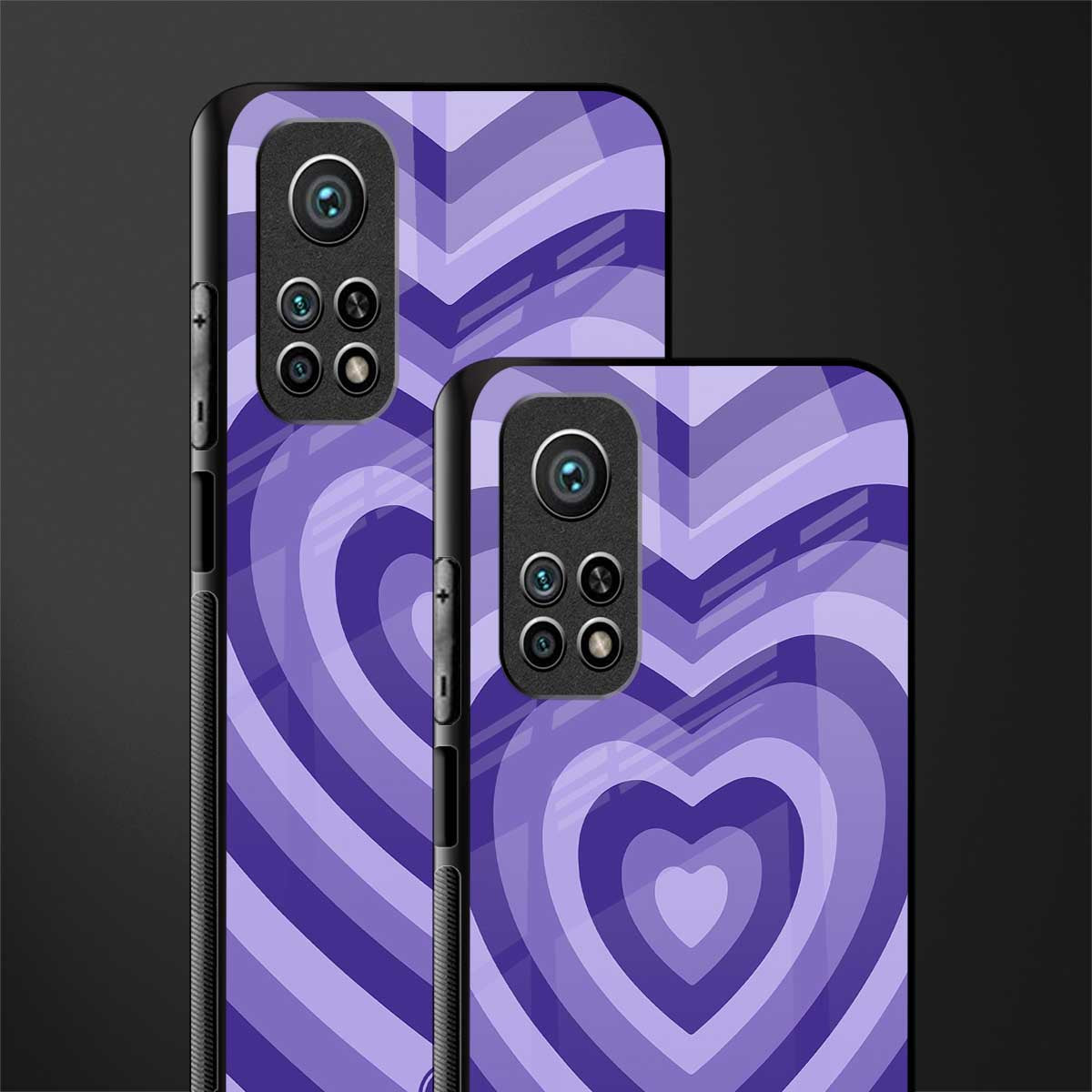 y2k purple hearts aesthetic glass case for mi 10t 5g image-2