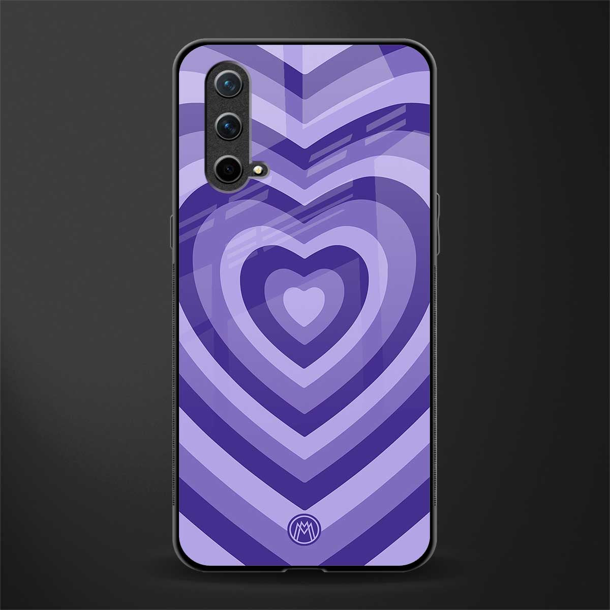 y2k purple hearts aesthetic glass case for oneplus nord ce 5g image