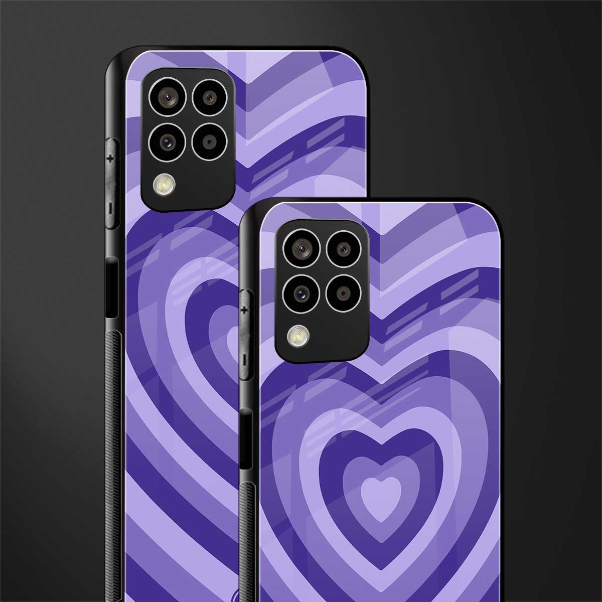 y2k purple hearts aesthetic back phone cover | glass case for samsung galaxy m33 5g