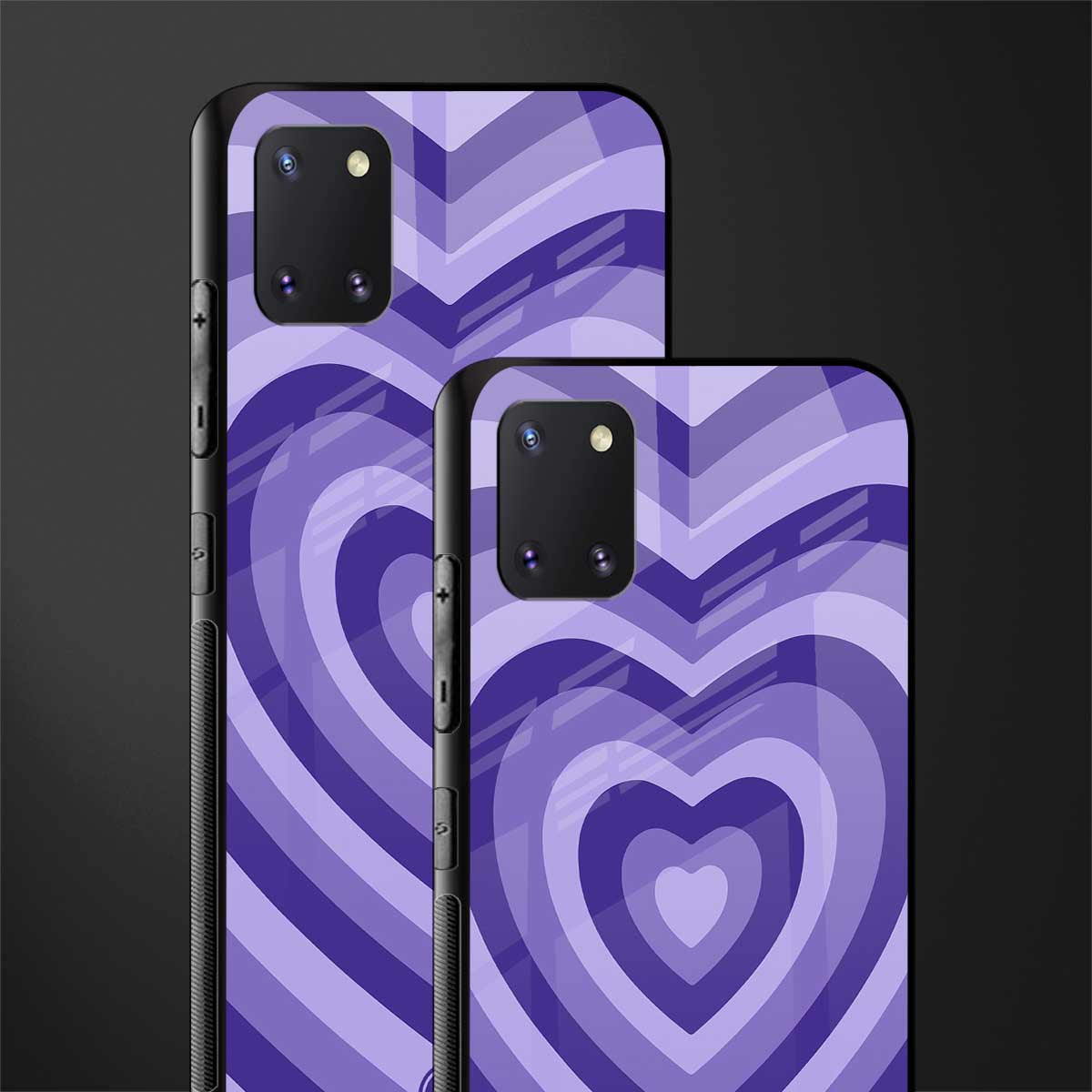 y2k purple hearts aesthetic glass case for samsung a81 image-2