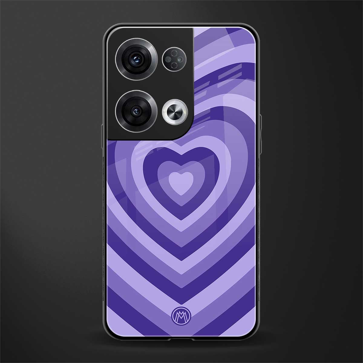y2k purple hearts aesthetic back phone cover | glass case for oppo reno 8 pro