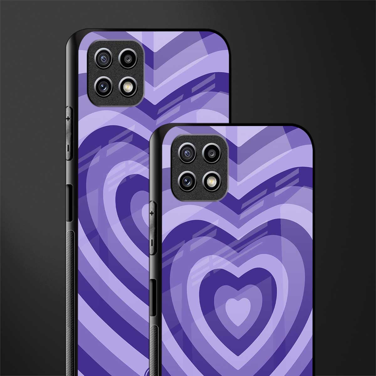 y2k purple hearts aesthetic back phone cover | glass case for samsung galaxy f42