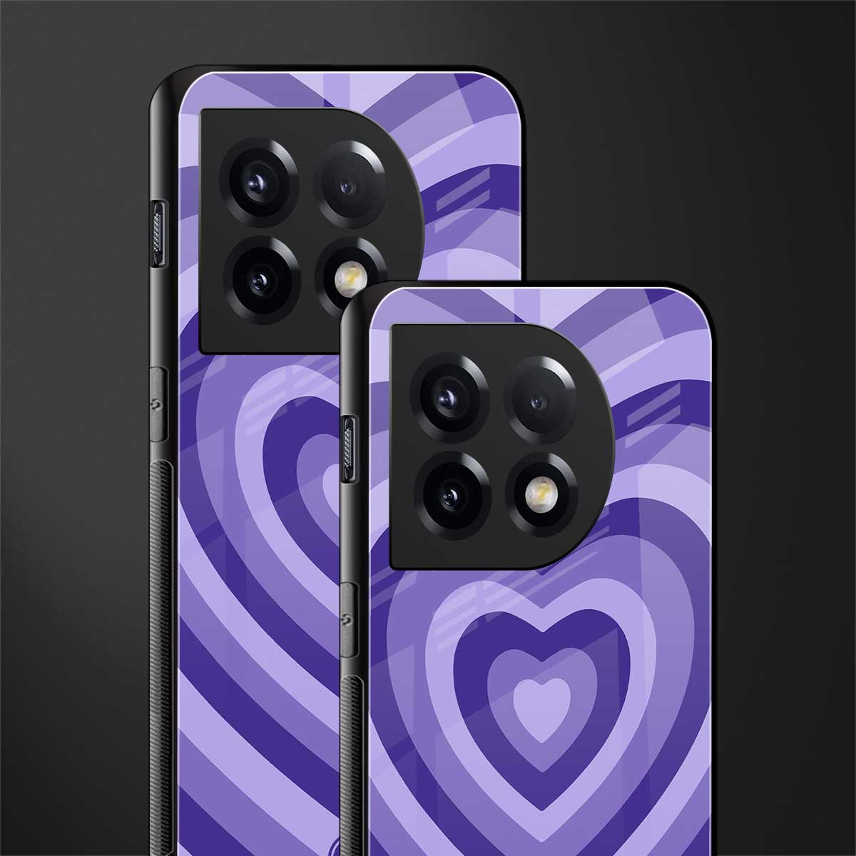 y2k purple hearts aesthetic back phone cover | glass case for oneplus 11