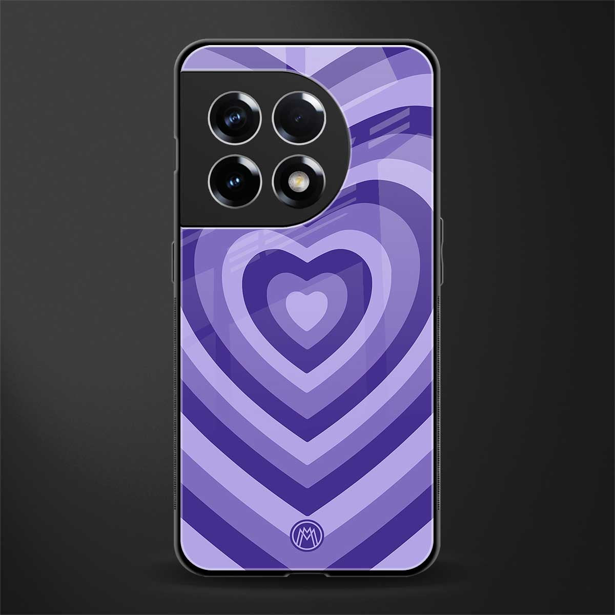 y2k purple hearts aesthetic back phone cover | glass case for oneplus 11r