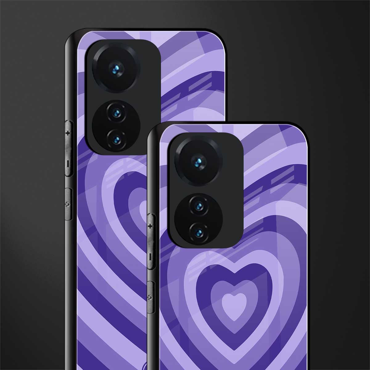 y2k purple hearts aesthetic back phone cover | glass case for vivo t1 44w 4g