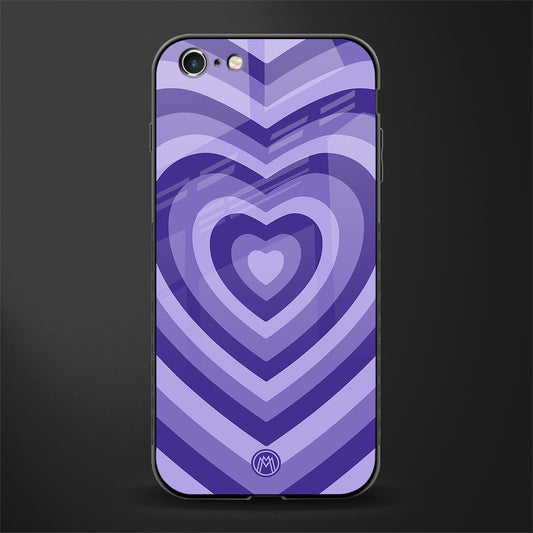 y2k purple hearts aesthetic glass case for iphone 6s plus image