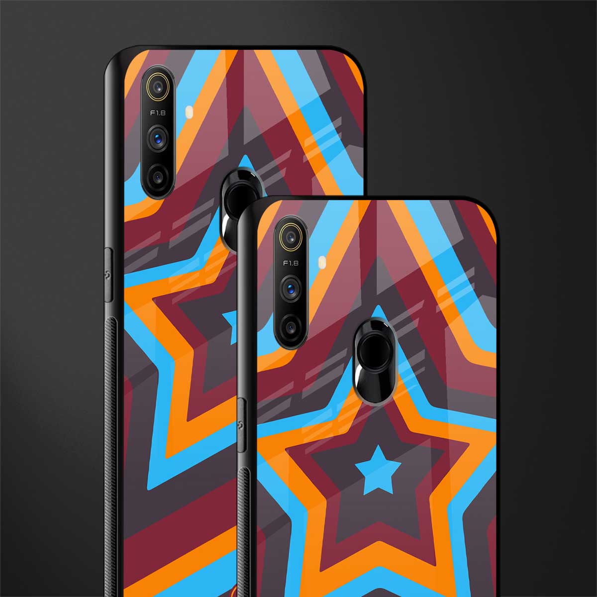 y2k red blue stars glass case for realme narzo 20a image-2