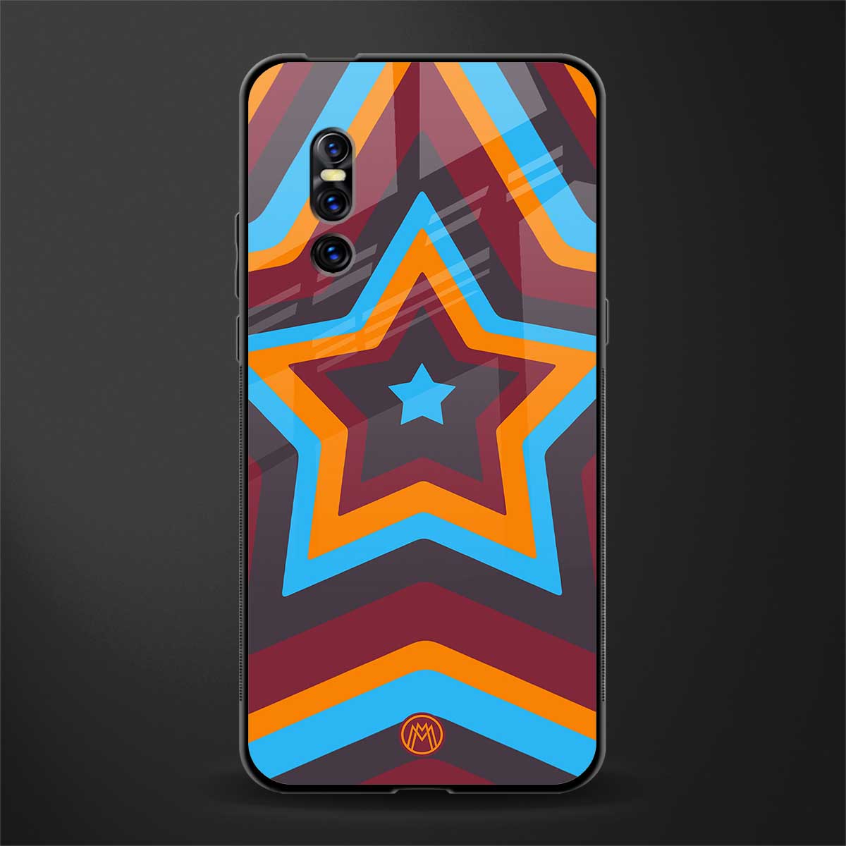 y2k red blue stars glass case for vivo v15 pro image
