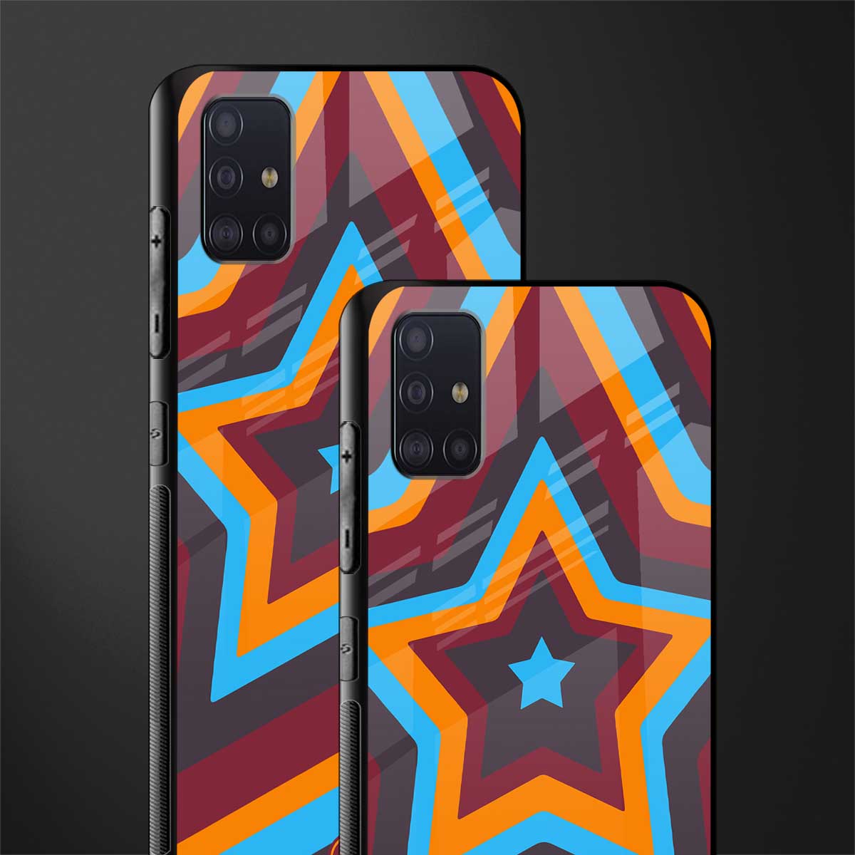 y2k red blue stars glass case for samsung galaxy a71 image-2