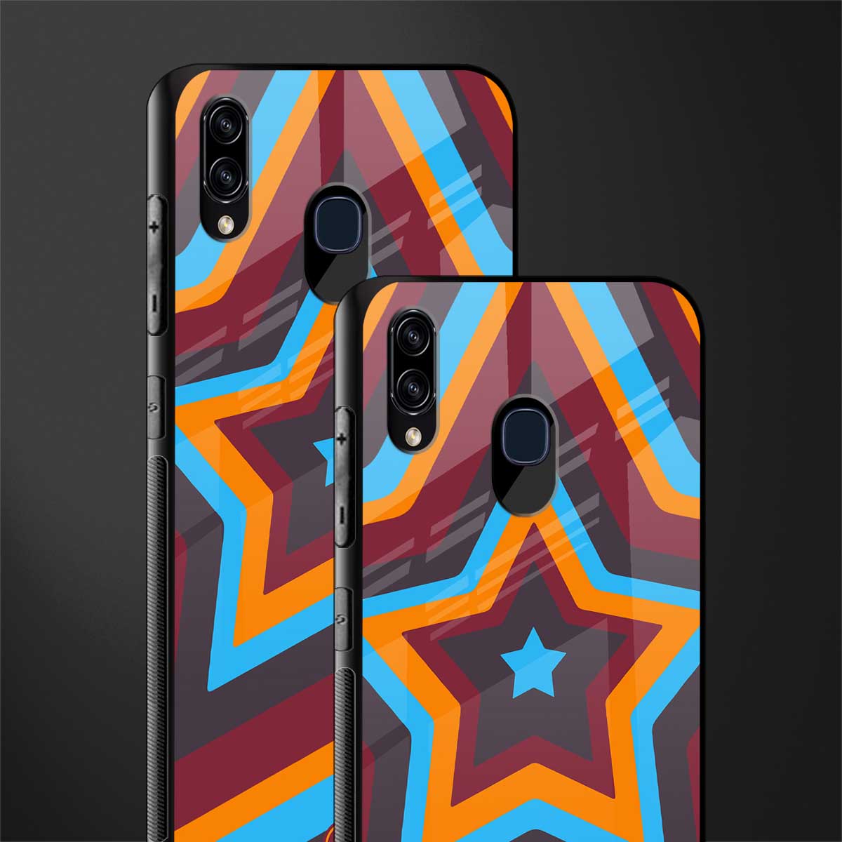 y2k red blue stars glass case for samsung galaxy a30 image-2