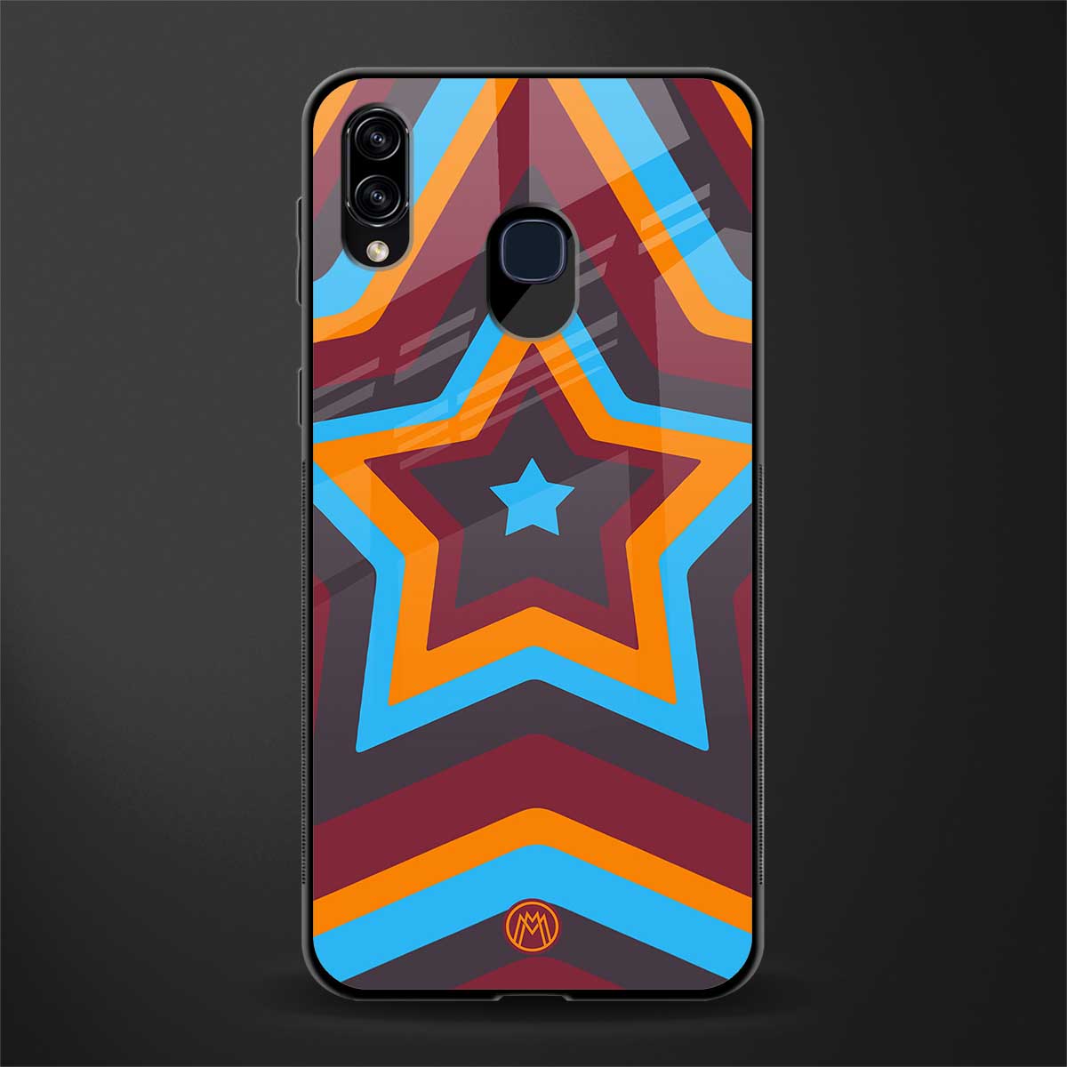 y2k red blue stars glass case for samsung galaxy a30 image