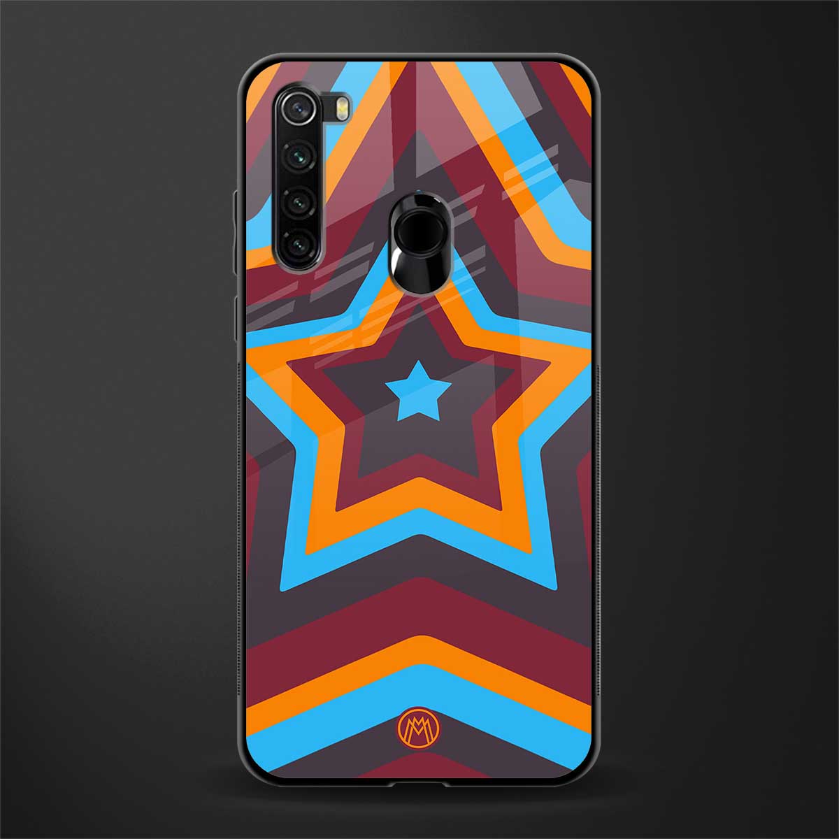 y2k red blue stars glass case for redmi note 8 image