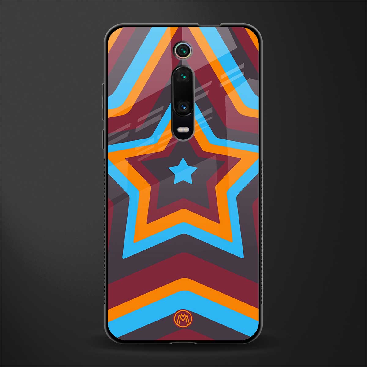 y2k red blue stars glass case for redmi k20 image