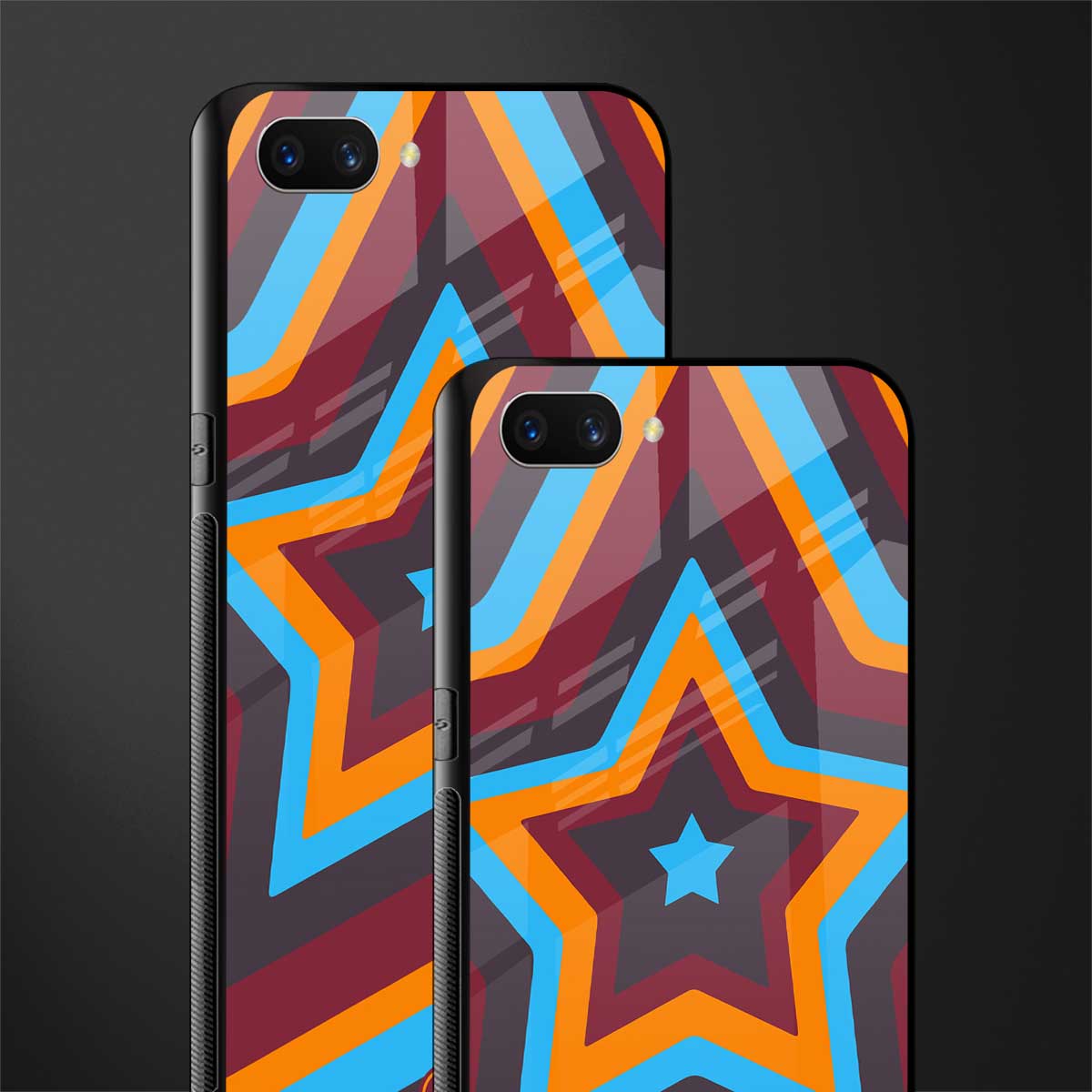 y2k red blue stars glass case for realme c1 image-2