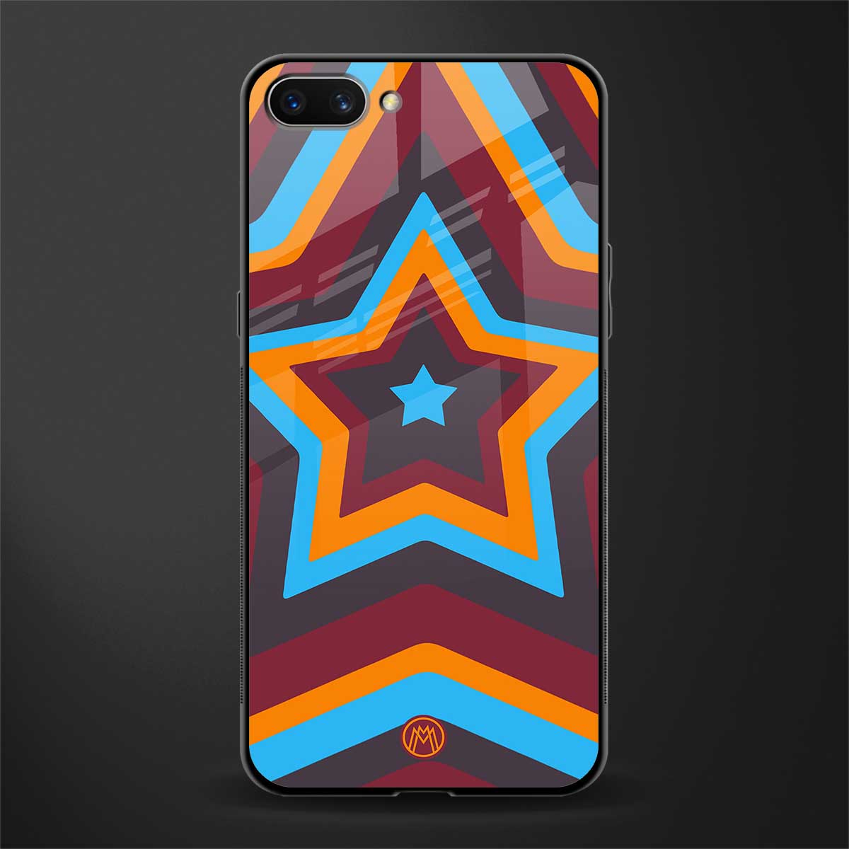y2k red blue stars glass case for realme c1 image