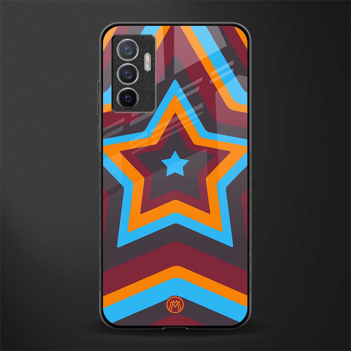 y2k red blue stars glass case for vivo v23e image