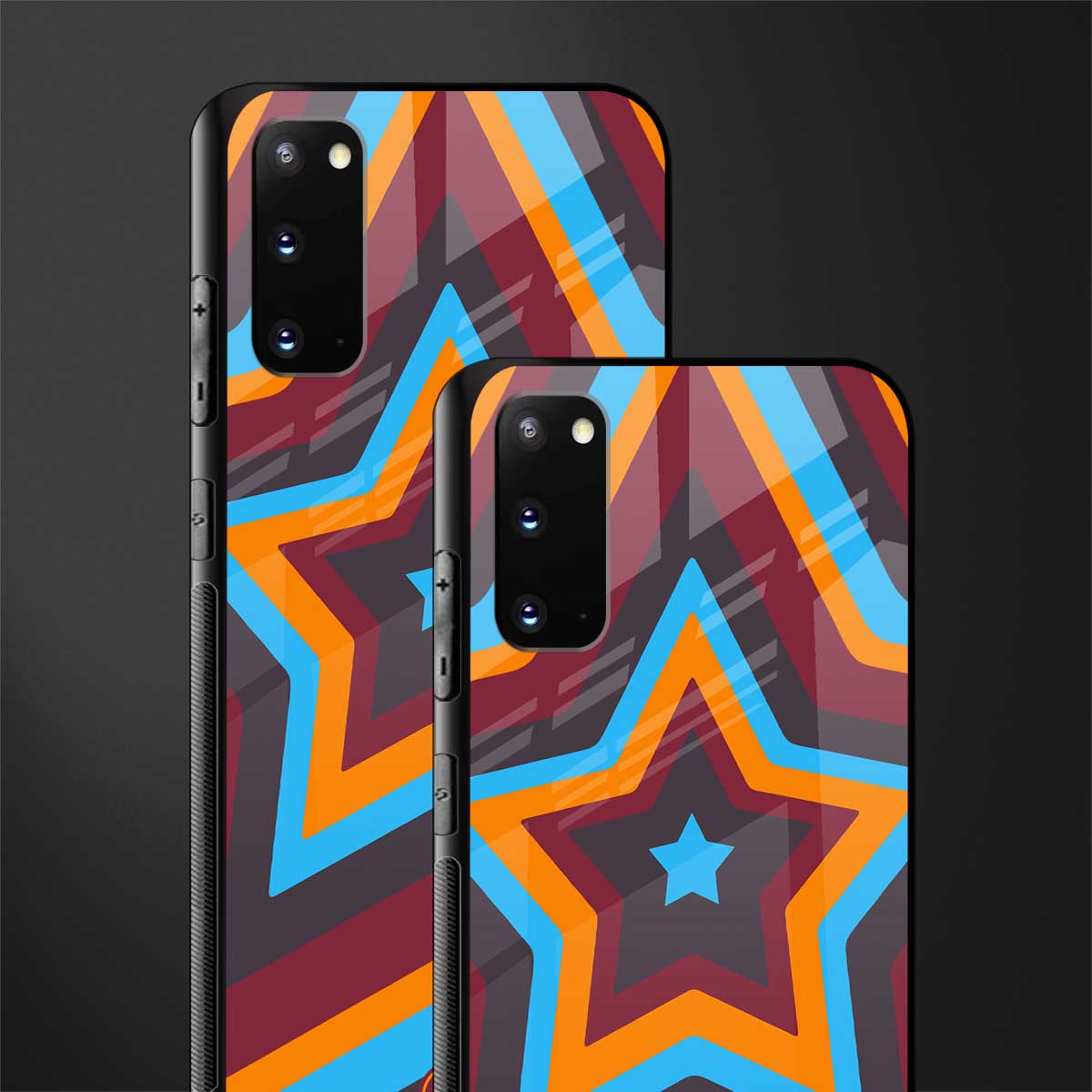 y2k red blue stars glass case for samsung galaxy s20 image-2