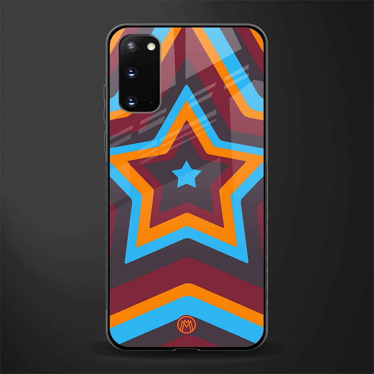 y2k red blue stars glass case for samsung galaxy s20 image