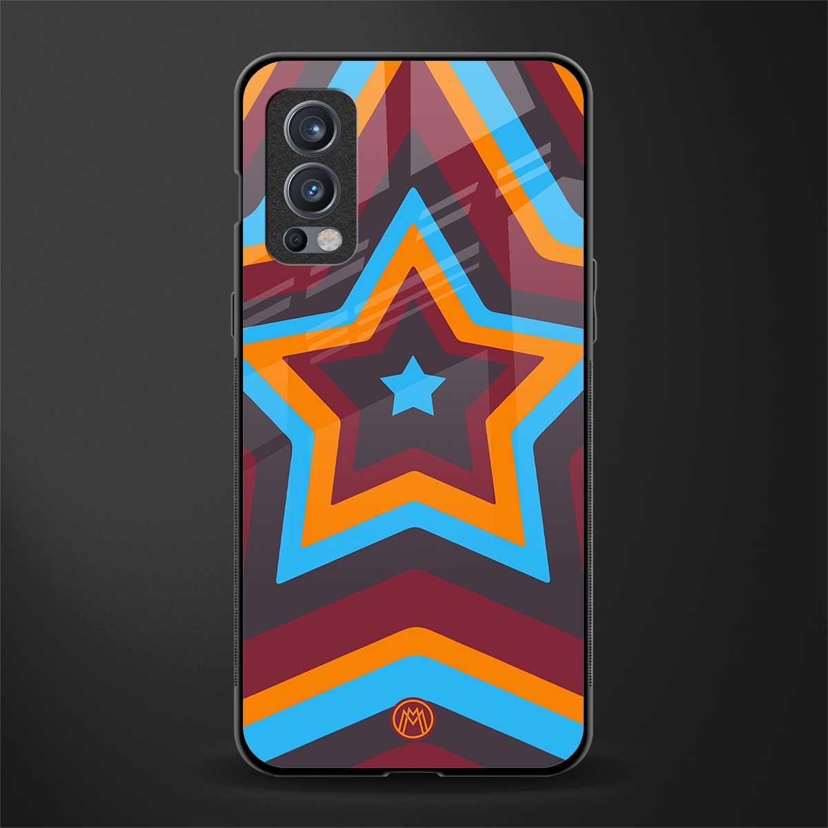 y2k red blue stars glass case for oneplus nord 2 5g image