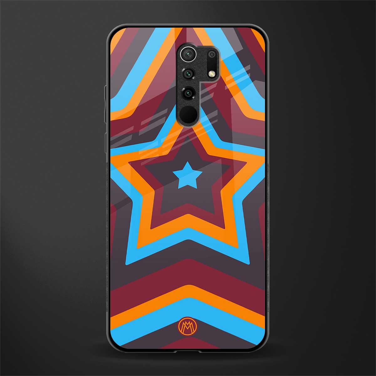 y2k red blue stars glass case for redmi 9 prime image