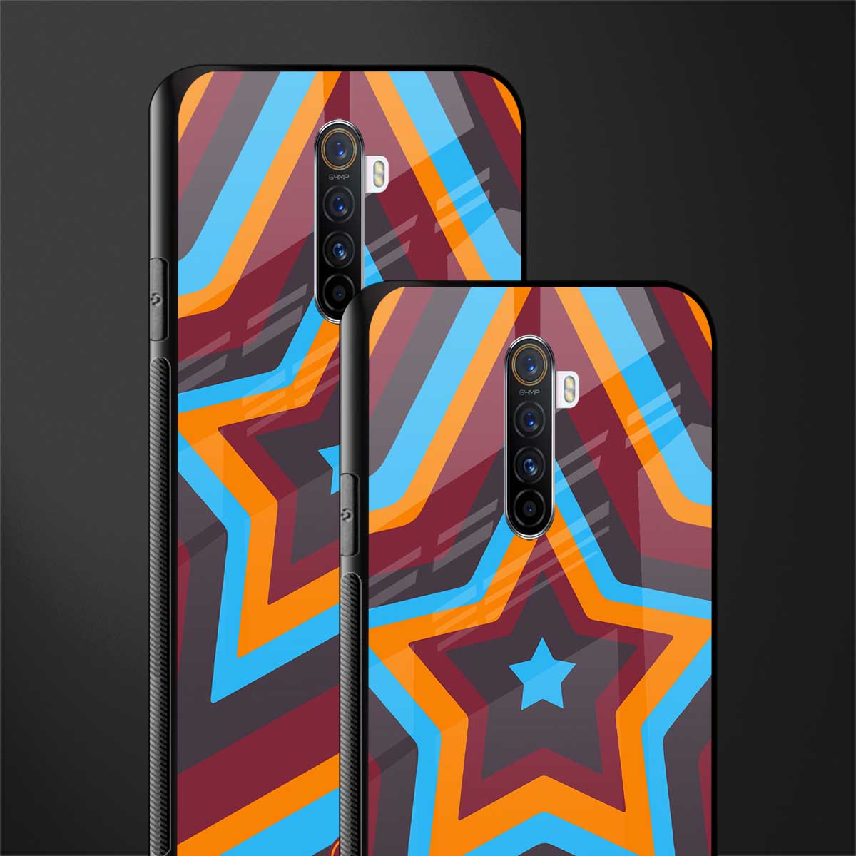 y2k red blue stars glass case for realme x2 pro image-2