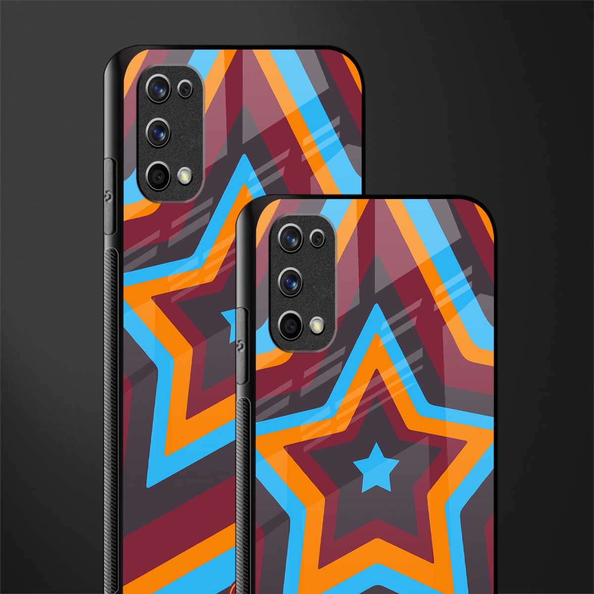 y2k red blue stars glass case for realme 7 pro image-2