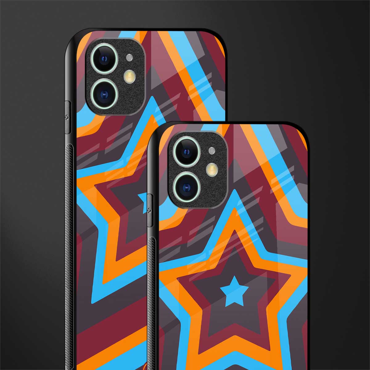 y2k red blue stars glass case for iphone 11 image-2